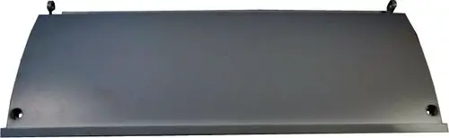 Graue Regelungsrückwand mit montierten Befestigungspunkten, geeignet für das WRS-System von Wolf.